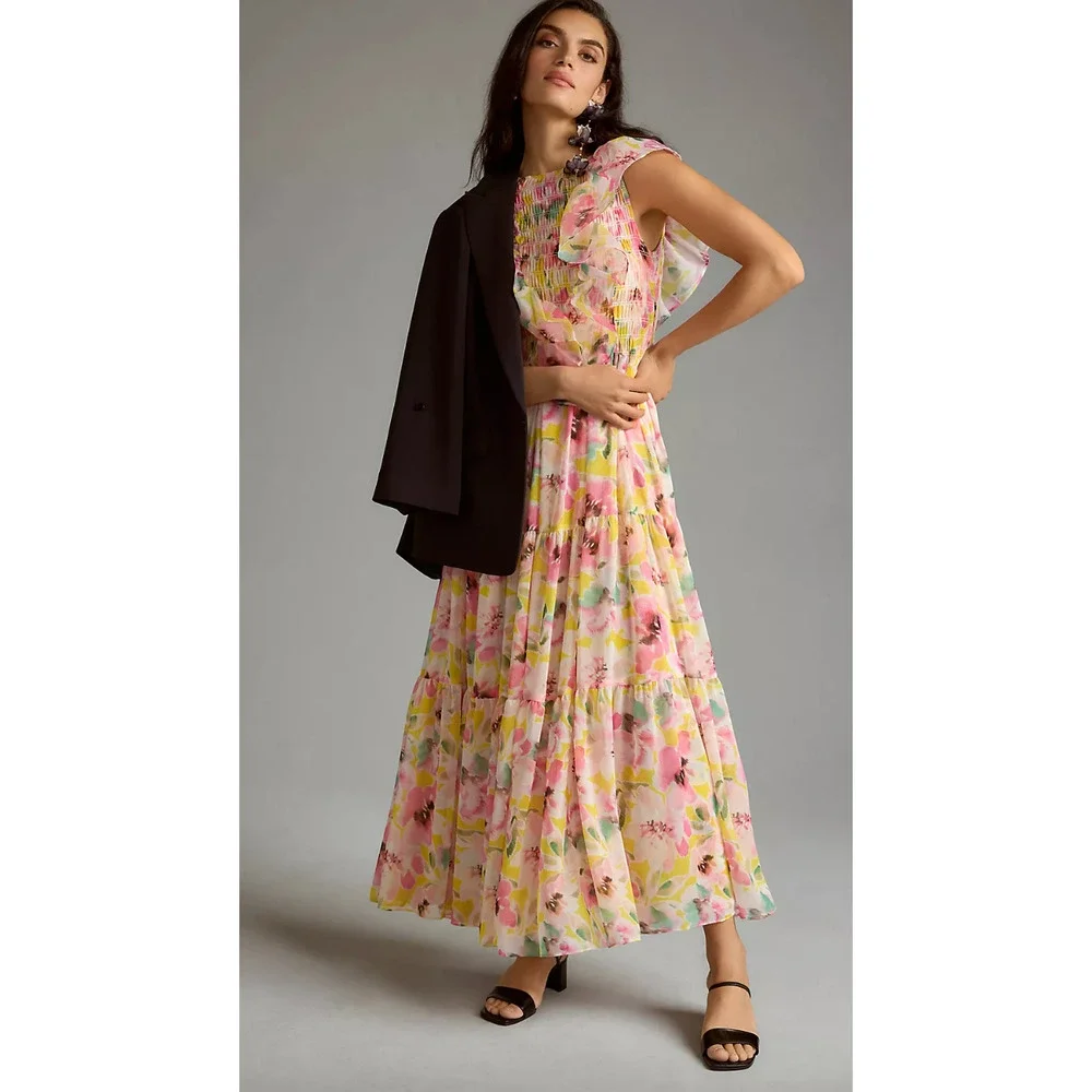 Anthropologie MISA Reversible Ruffled Dress XS NEW